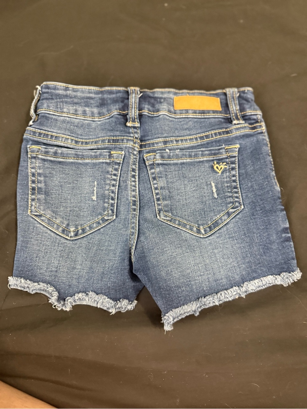 Justice Dark Blue Denim Frayed-Hem Girls' Shorts